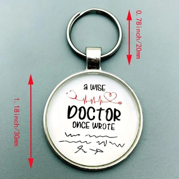 Funny Doctor Keychain "A Wise Doctor once wrote..." 🥼🩺  Makes a great gift ! - Picture 8 of 8